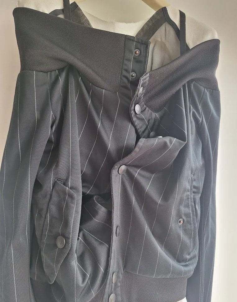 vintage Yohji Yamamoto off shoulder bomber jacket