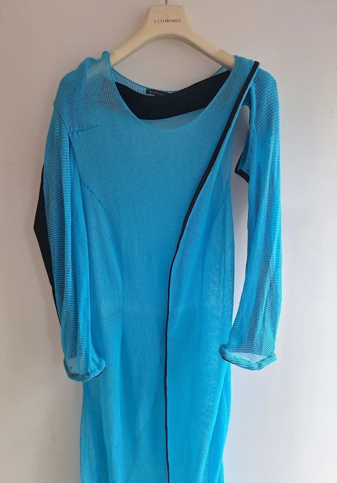 upcycled Ann Demeulemeester dress with detachable sleeves