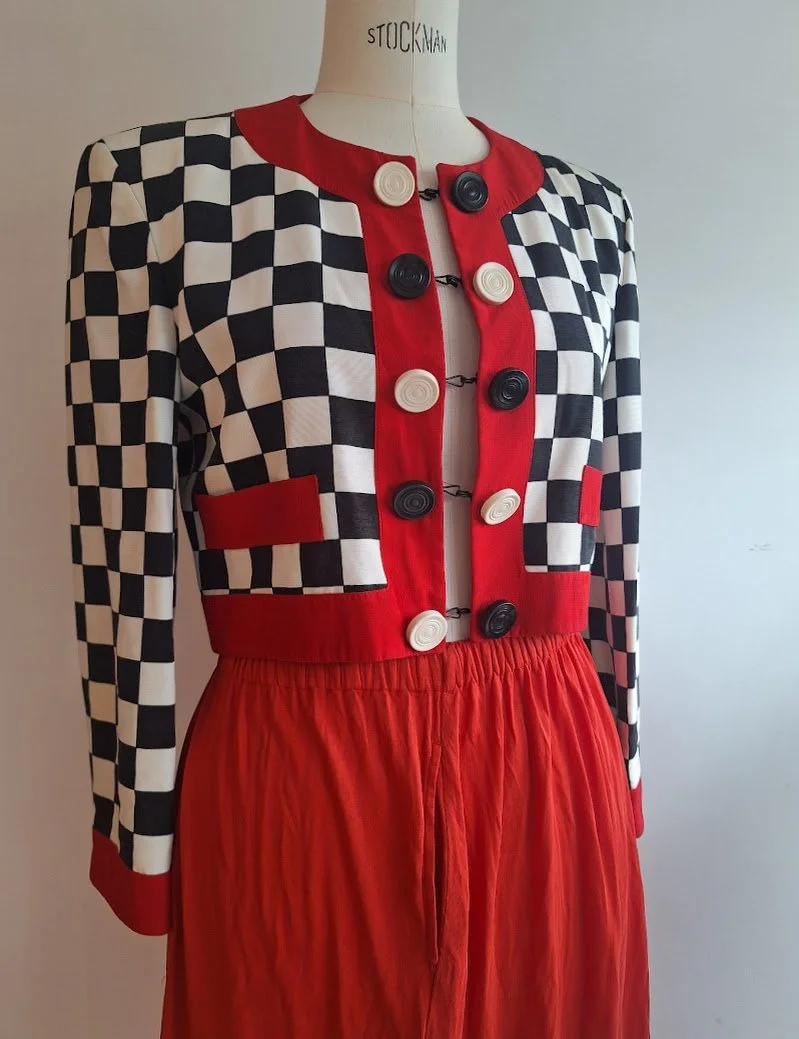 vintage Moschino jacket 90s check & drafts