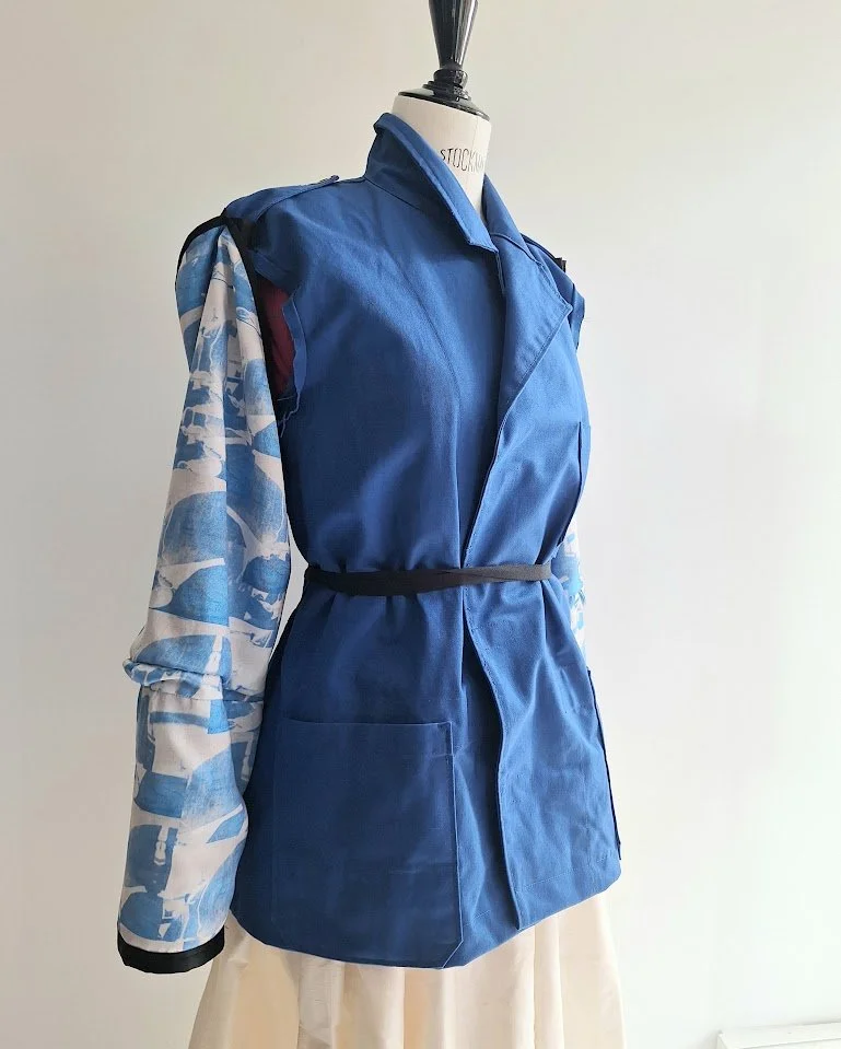 vintage labcoat adorned with NotThatSexy sleeves
