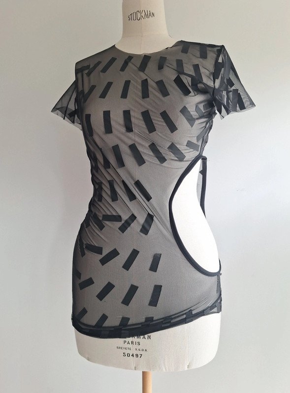 sheer black new Margiela top