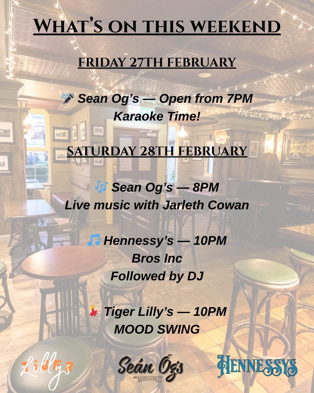✨ 𝑾𝙝𝒂𝙩&rsquo;𝙨 𝙊𝒏 𝒂𝙩 𝙈𝒂𝙞𝒏𝙨𝒕𝙧𝒆𝙚𝒕 𝑻𝙝𝒊𝙨 𝙒𝒆𝙚𝒌 ✨

There&rsquo;s something for everyone at Mainstreet Complex Omagh  this week.

Whether you&rsquo;re meeting friends for a relaxed midweek drink, enjoying some live music at the we