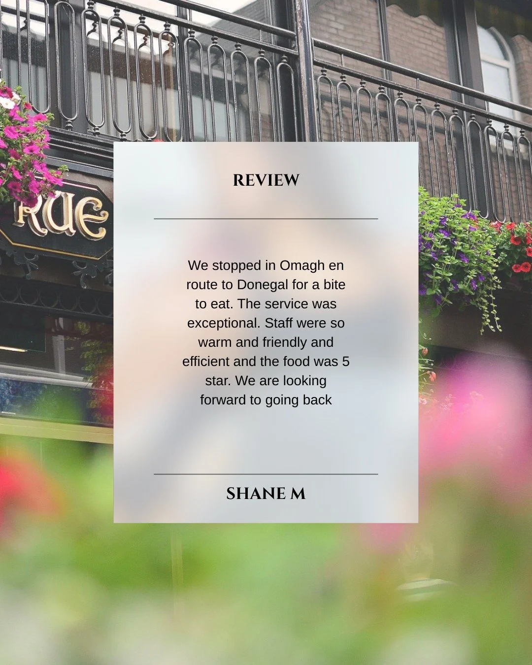 Nothing makes us prouder than
hearing such amazing feedback from our customers 💛

We&rsquo;re so grateful to everyone who takes the time to
share their experience &mdash; it truly means the world to our
team.

&mdash;
Main Street
Omagh
BT78 1BA
028 