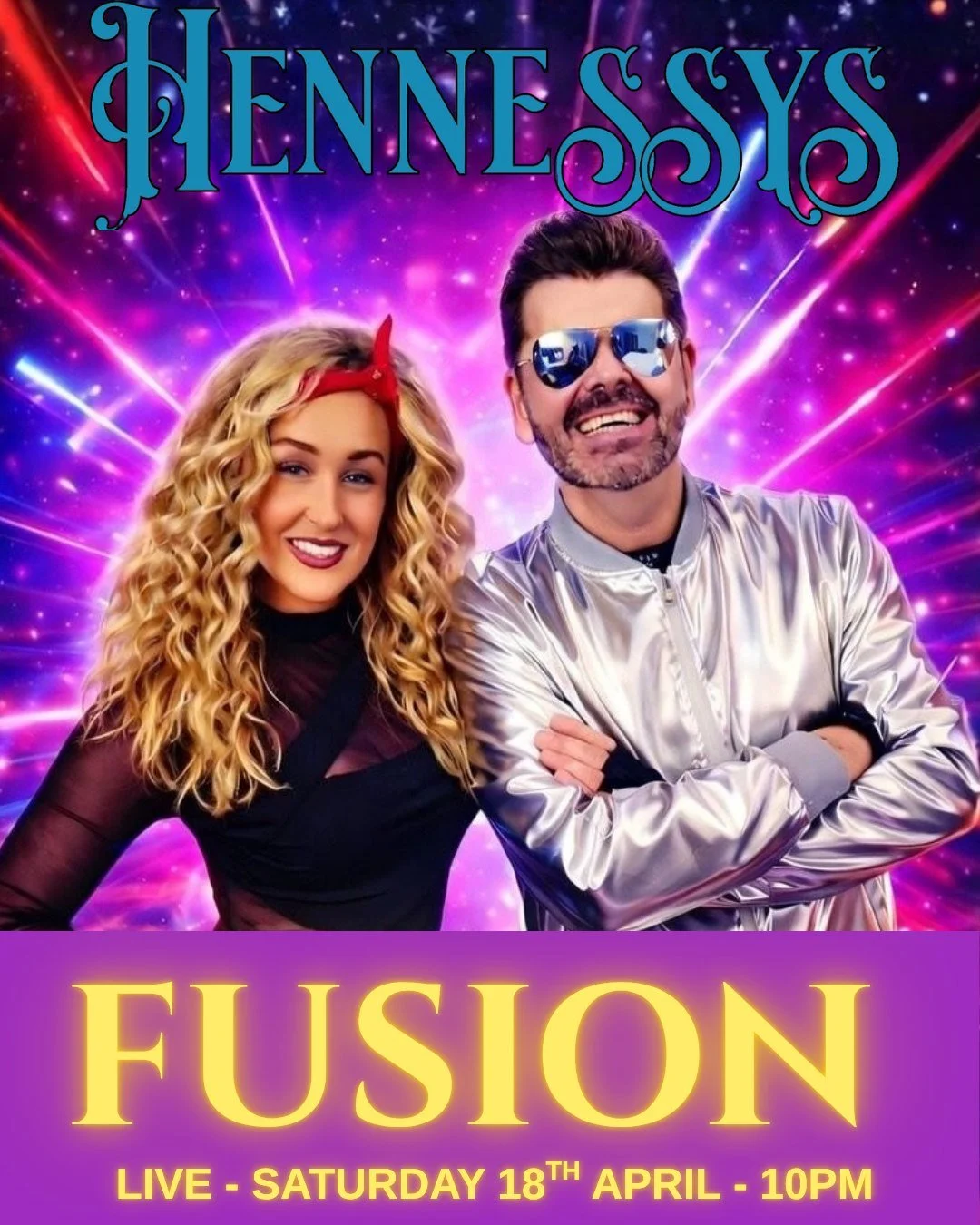 ✨ FUSION LIVE AT HENNESSYS ✨

We&rsquo;re bringing the energy this Saturday night with FUSION hitting the stage 🎤🔥
Live music, unreal atmosphere, and a night you don&rsquo;t want to miss!

📅 Saturday 18th April
⏰ From 10PM

Grab your friends and g