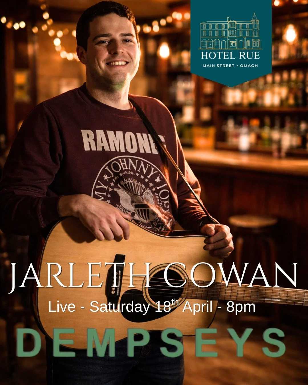 🎶 LIVE MUSIC THIS SATURDAY 🎶

Join us for a great night of live music with Jarlath Cowan 🎸
Perfect vibes, great tunes, and the ideal way to kick off your Saturday night 🍻

📅 Saturday 18th April
⏰ 8PM

See you there 👇

#HotelRue #JarlathCowan #L