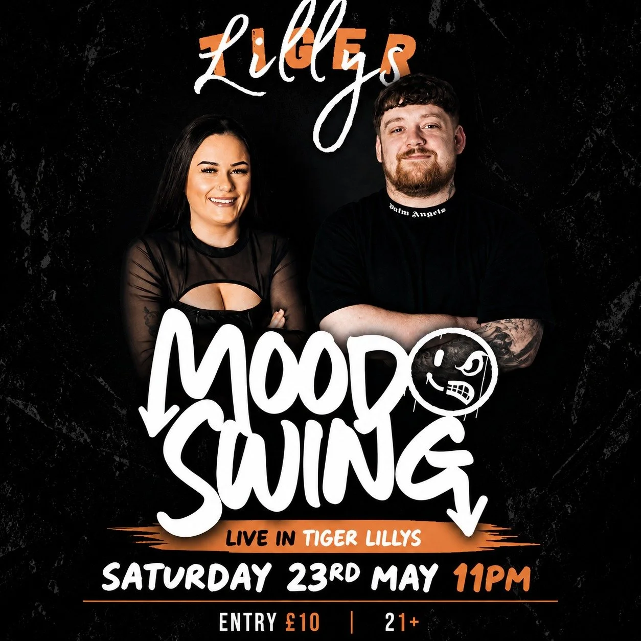 Tiger Lillys &ndash; Mood Swing
🔥 BIG NIGHT AT TIGER LILLYS 🔥

Mood Swing are live this Saturday 23rd May from 11PM!
Expect huge tunes, late-night energy, and a proper Saturday night atmosphere 🎶🍻
🎟 Entry &pound;10
🔞 21+ Event
📍 Tiger Lillys
?
