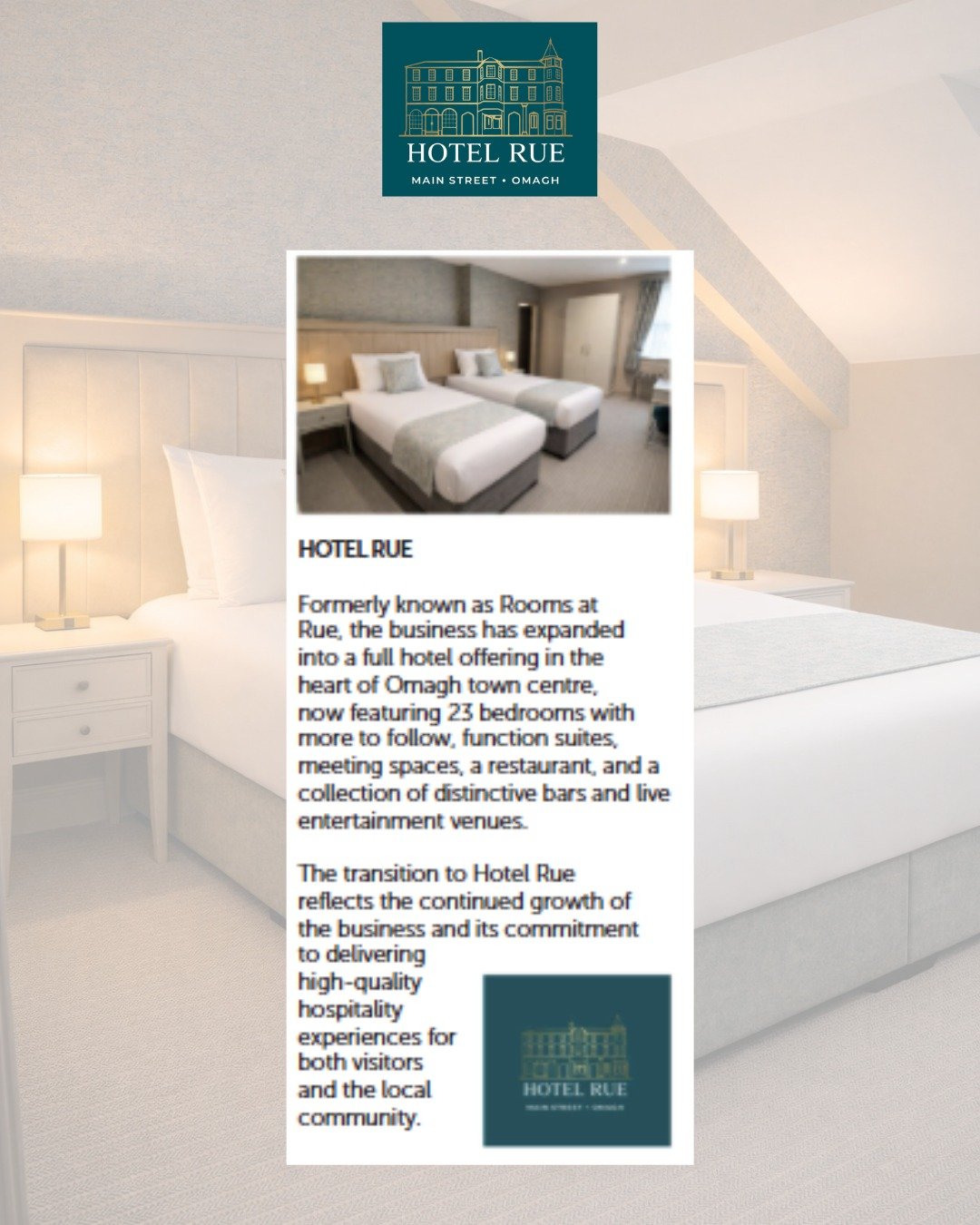 Delighted to feature in the June edition of Hotplate Magazine from the Northern Ireland Hotels Federation 

As Hotel Rue continues to grow, we're proud to see our story shared alongside so many outstanding hospitality businesses across Northern Irela