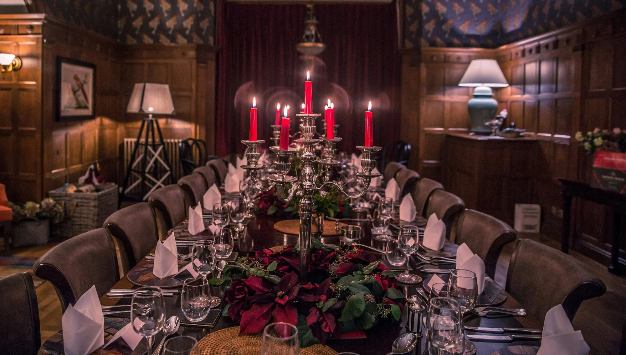 Private catering team setting up at a Dallas mansion event