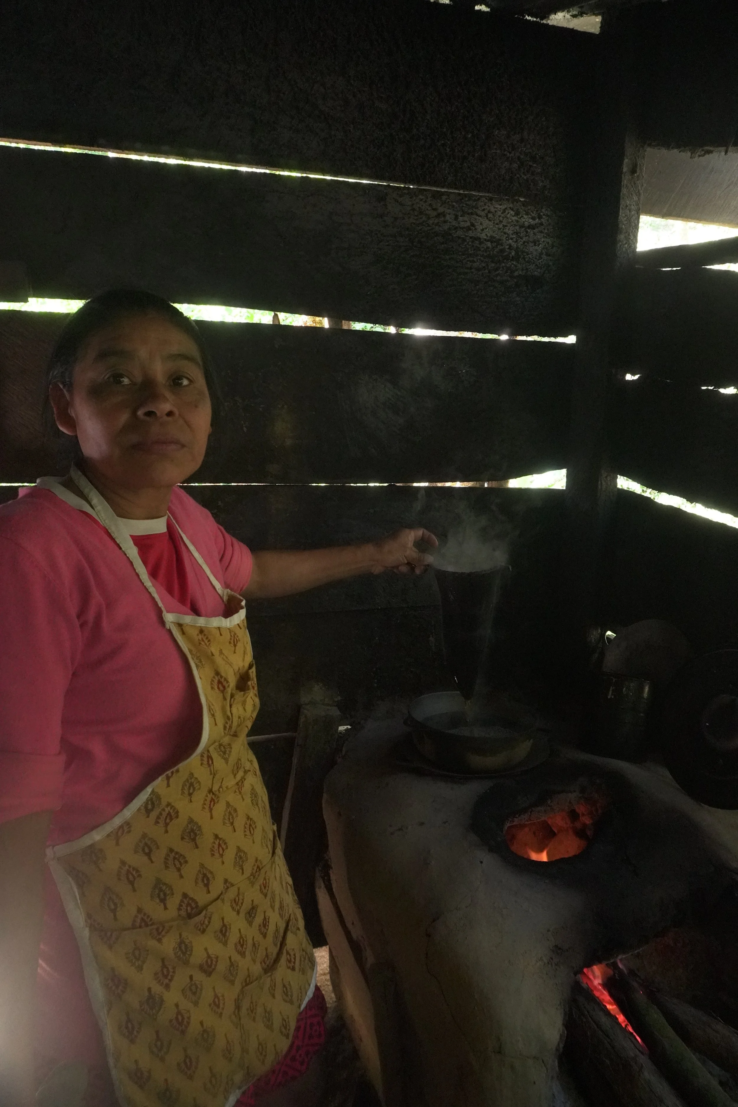 Nora making coffee tres hermanas.JPG