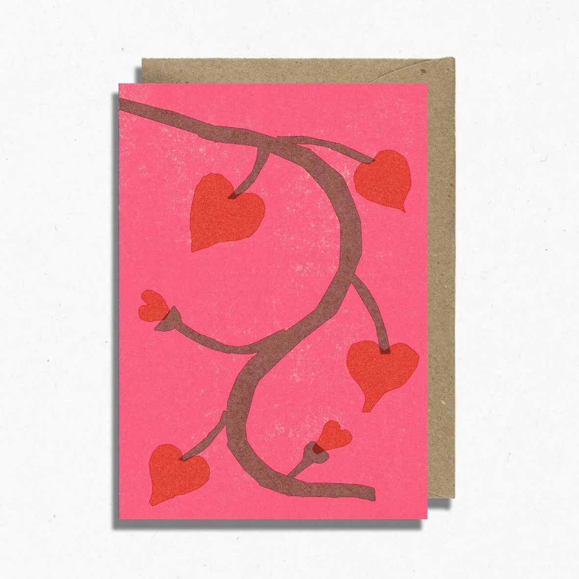 Red Heart Branches Card