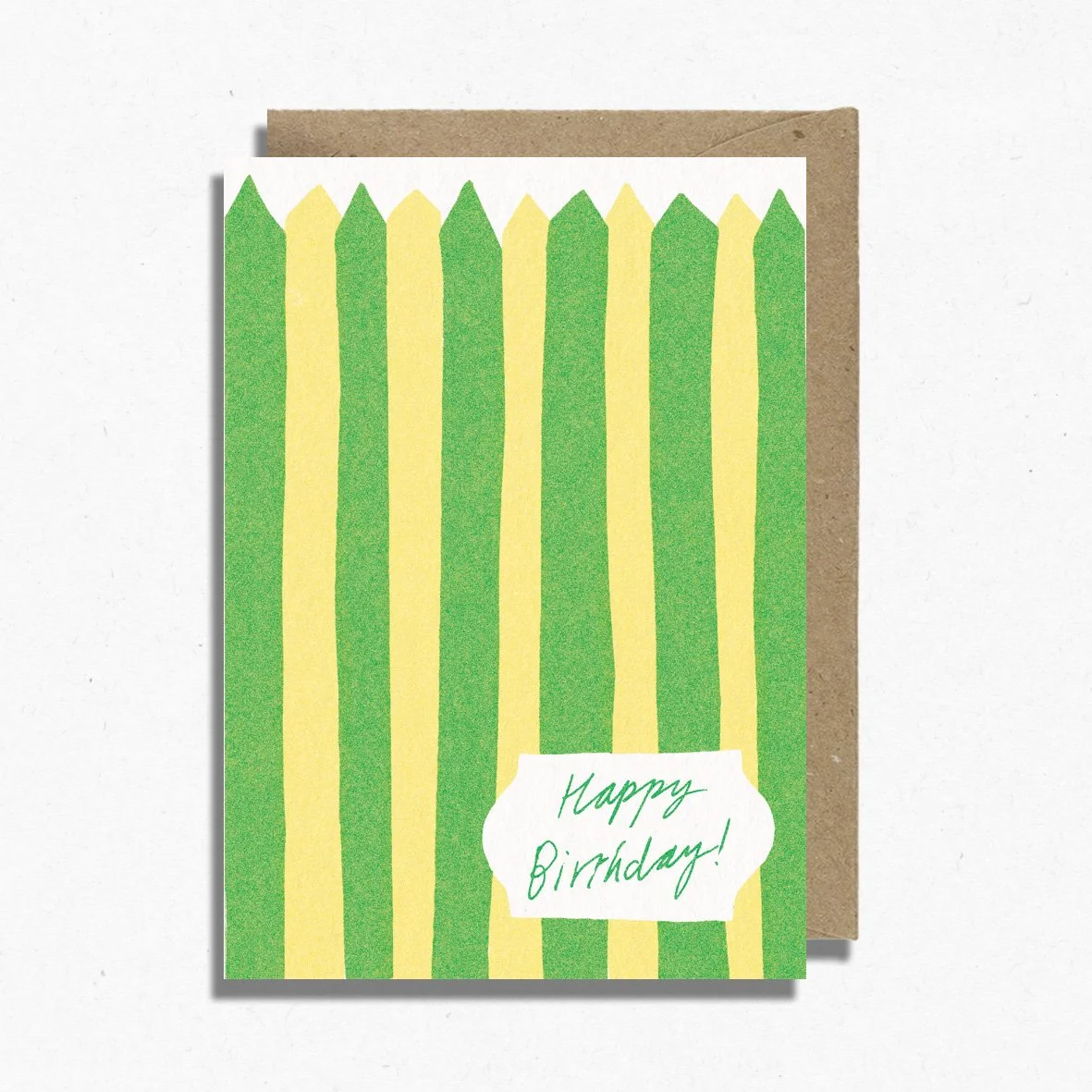 Happy Birthday Green Stripes