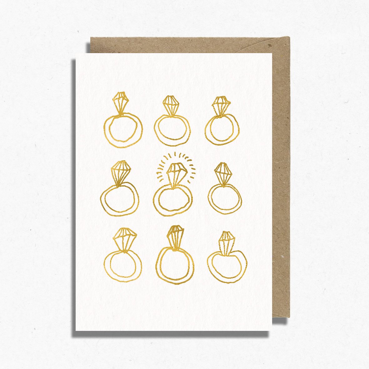 Engagement Ring Gold Foil Card