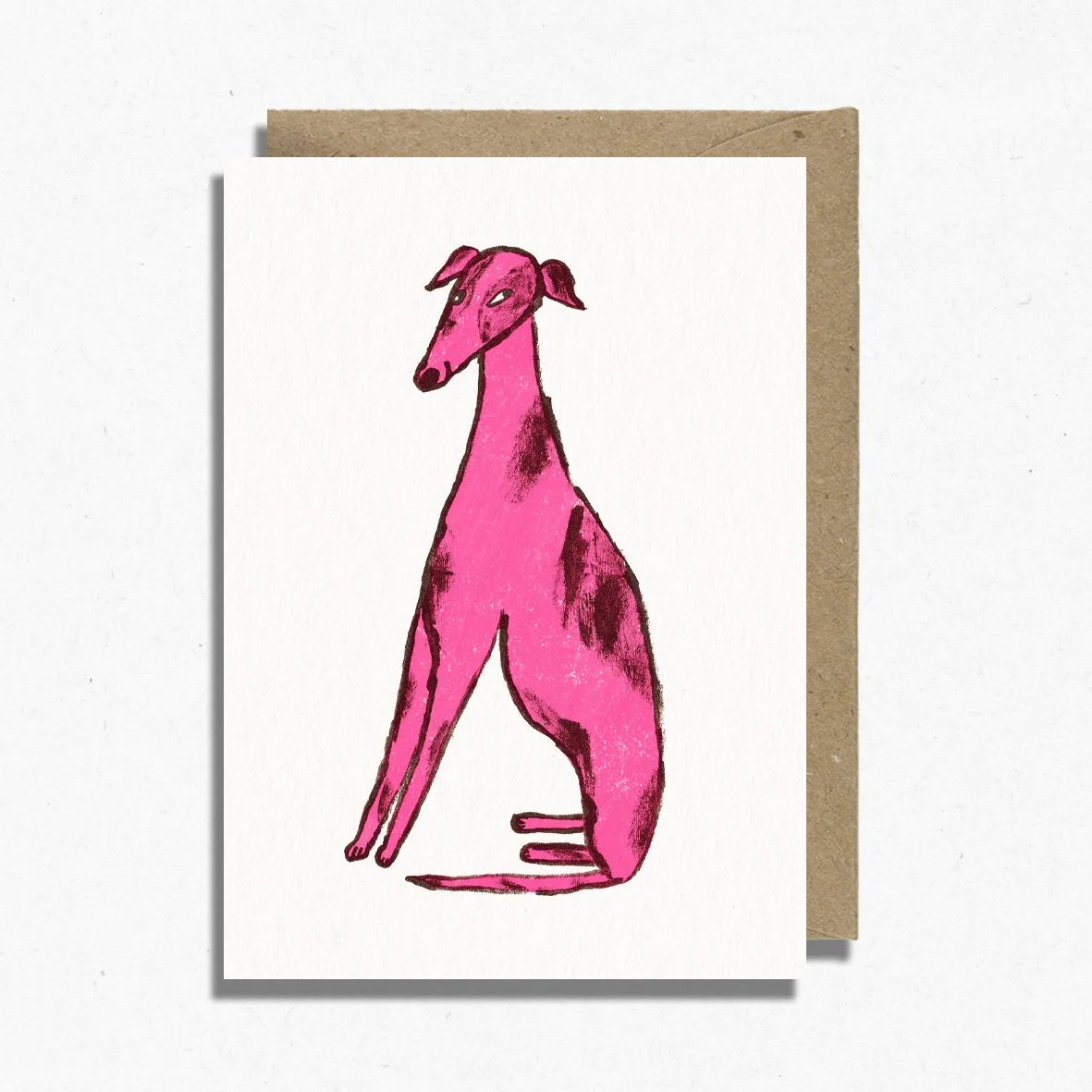 Sneaky Dog Card in Neon Pink