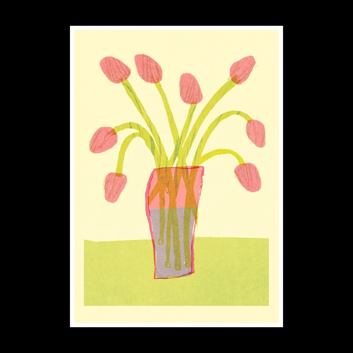 Tulips Risograph Print