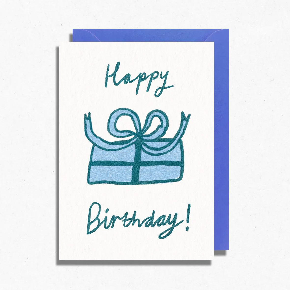 Happy Birthday Present in Blue