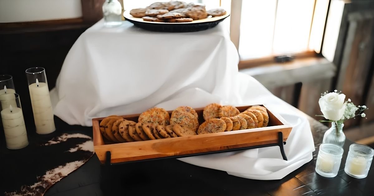 homemade cookie dessert table for a budget wedding reception