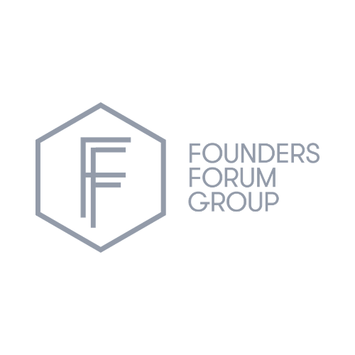Logo for Founders Forum Group with interconnected lines in a digital background