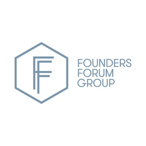 Logo for Founders Forum Group with interconnected lines in a digital background