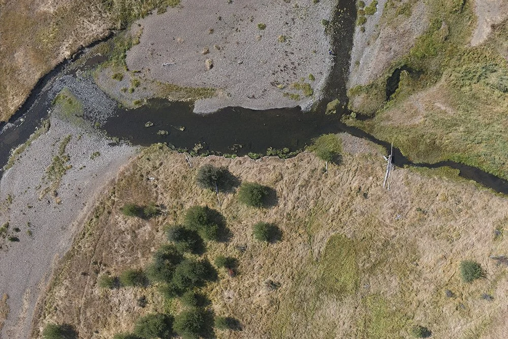 Aerial shot of Salmon Habitat Grande Ronde River