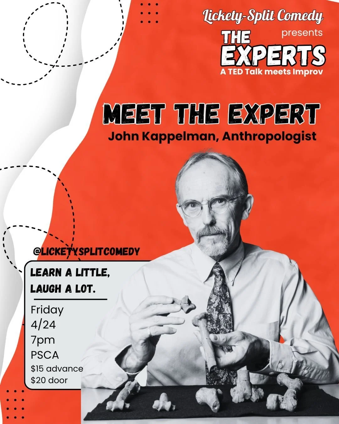 Our next show is The Experts, featuring a brief Ted-talk style lecture which will inspire our improvisors to create scenes and characters on the fly. 

Introducing our Expert: John Kappelman. 

Here's a little about John: 

John Kappelman was born an