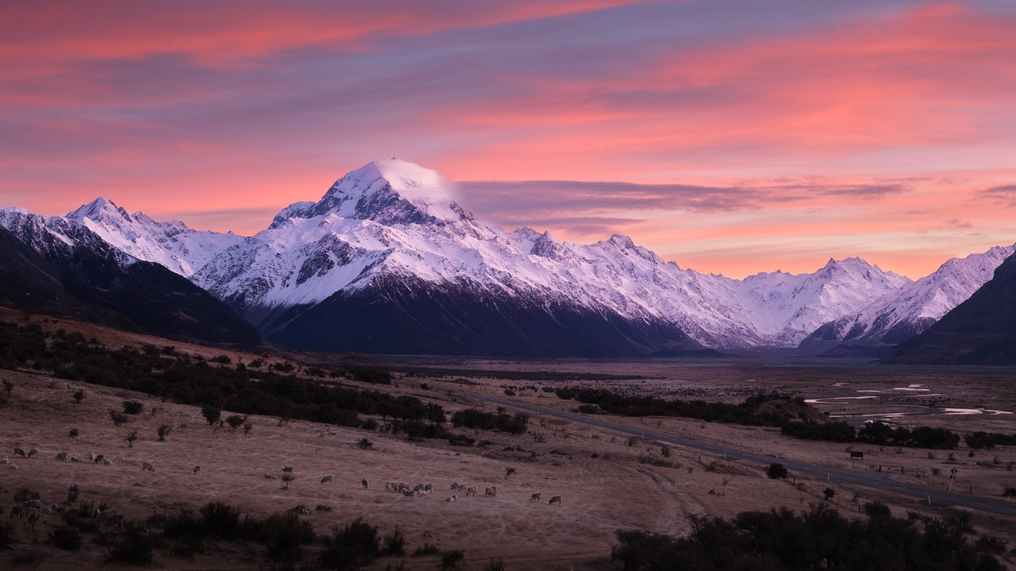 Mount Cook Sunrise in Winter
