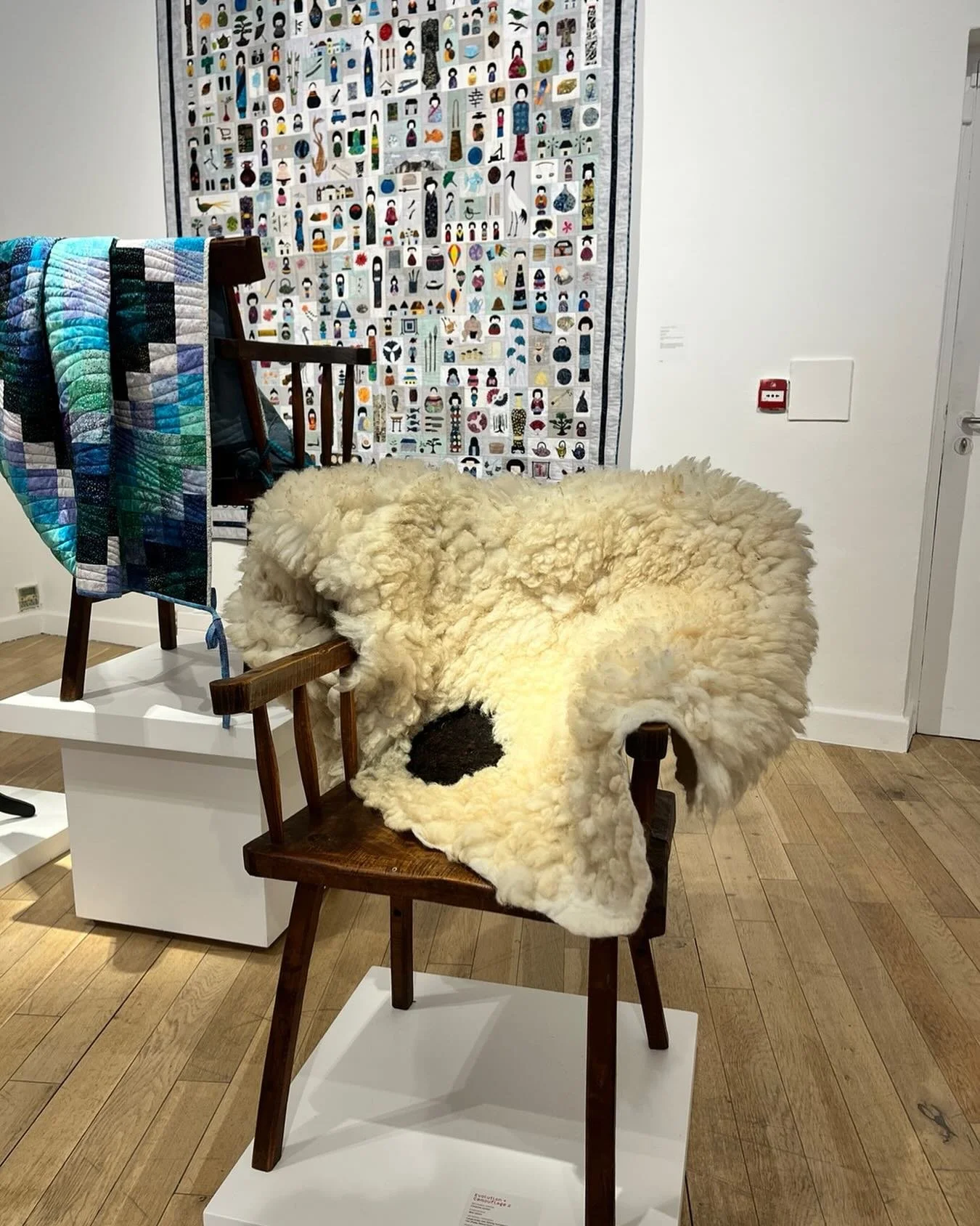 Galway wool &amp; Valais Blacknose raw Sheepswool fleece wallhanging or rug. In show at @ndcgallery Kilkenny Castle Yard until 1st November. #feltedsheepswool #feltedwool #organicwool #irishgrownwool