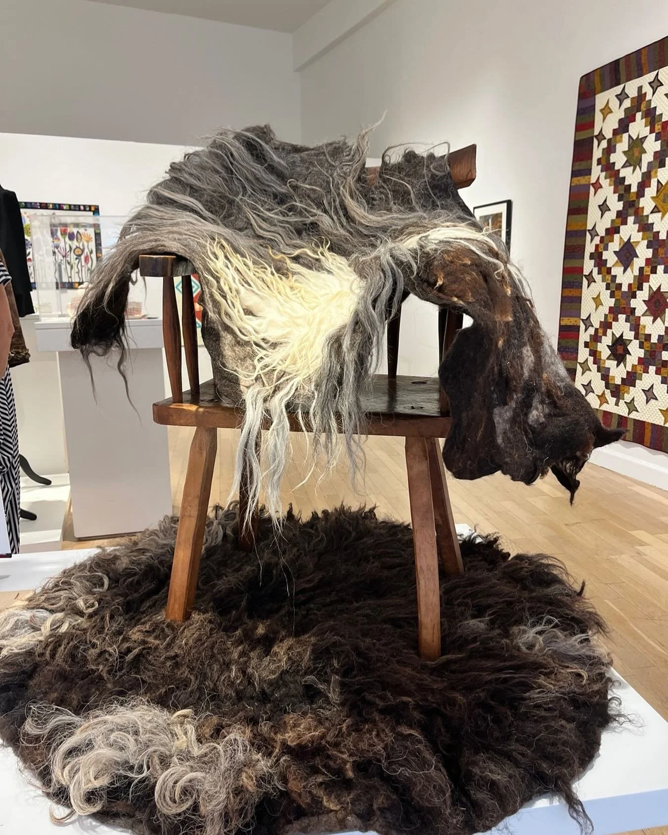 Three large scale raw wool felted pieces that are included in the gorgeous exhibition Common Threads at @ndcgallery National Design &amp; Craft Gallery at @dccireland Kilkenny Castle Yard which ends on 1st November. It&rsquo;s a collaboration between
