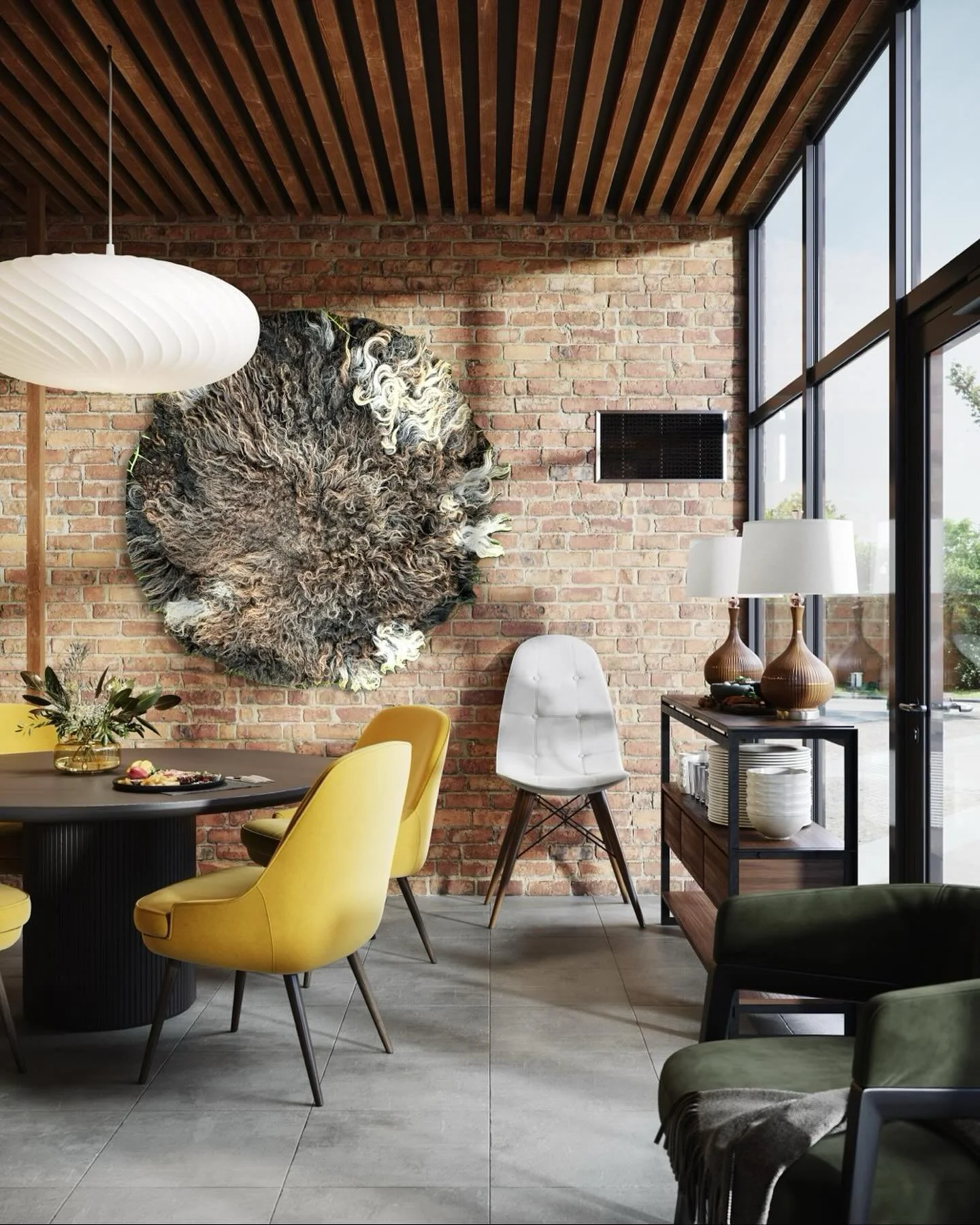 Raw, wild wool rug or wallhanging. 1.3m diameter. Created lock by lock from the wool of my first lamb, born on this farm after a break of 30+ years. Eric is now nearly three years old. #organicwool #organicfarming #organicsheep #rawwool #woolfelting 