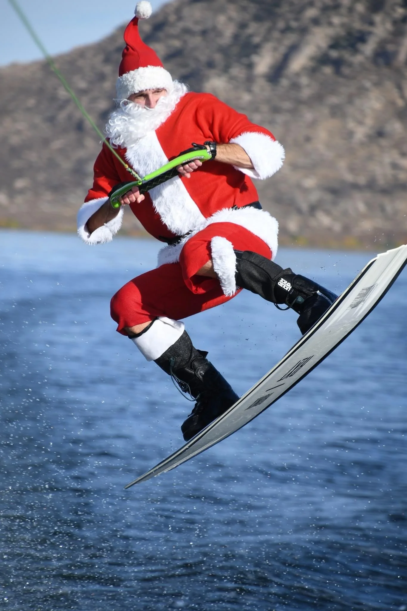Christmas boating with Jeremy as Santa Claus