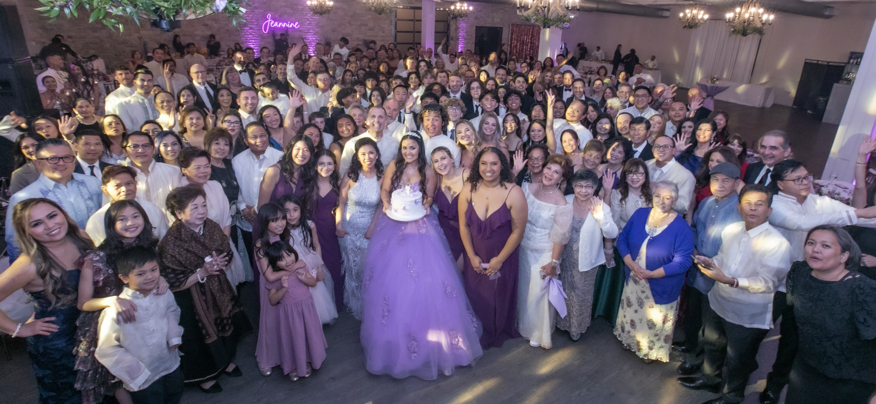 Friends and family celebrating together at the Debut