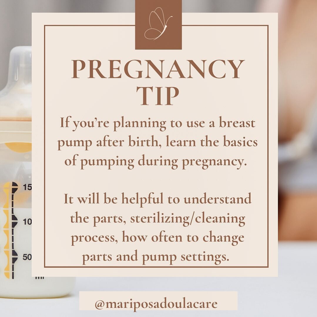 ✨Pregnancy Tip✨

If you&rsquo;re planning to use a breast pump for bodyfeeding, it can helpful to learn about the pump parts, cleaning, sterilizing and the settings, you want to make sure you choose the best one for you! 

Pumping is one of my passio
