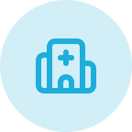 Solid blue circle on a white background.