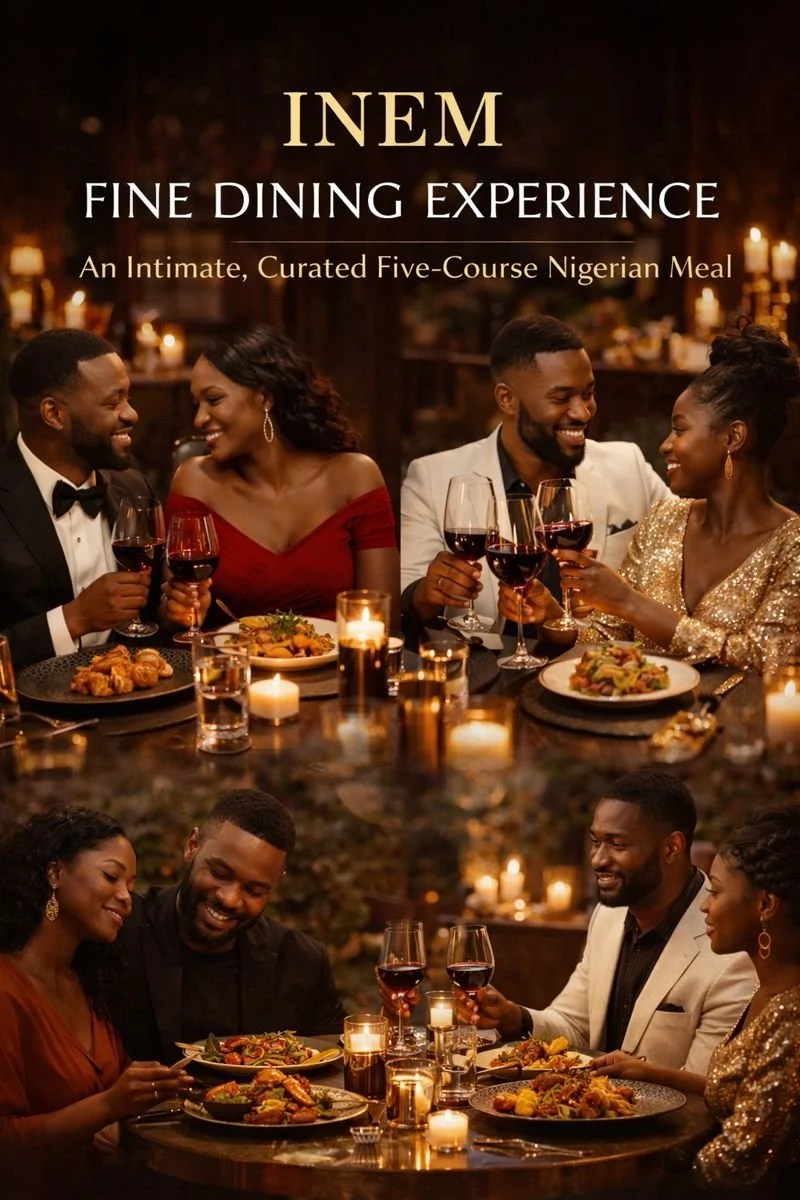 Two groups of four adults enjoying a fancy dinner at a restaurant, with candles and wine glasses, and a warm, elegant atmosphere.