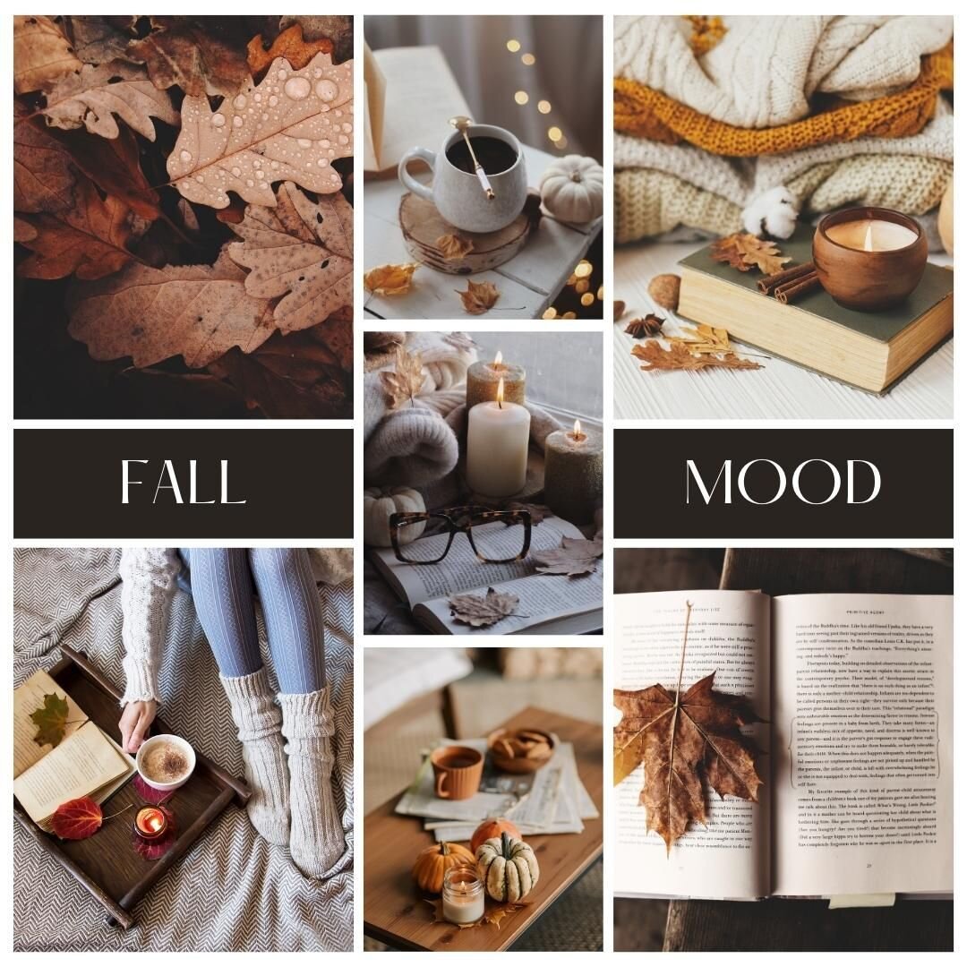 FALL MOODBOARD

As the leaves begin to turn, and a gentle chill fills the air, we welcome the arrival of fall with open arms. This season is a reminder that change can be truly magnificent. Just like the trees shed their leaves, we too can let go of 