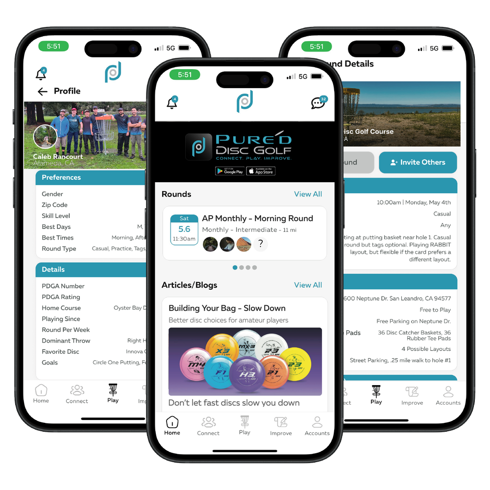 Pure’d Disc Golf A New Disc Golf App