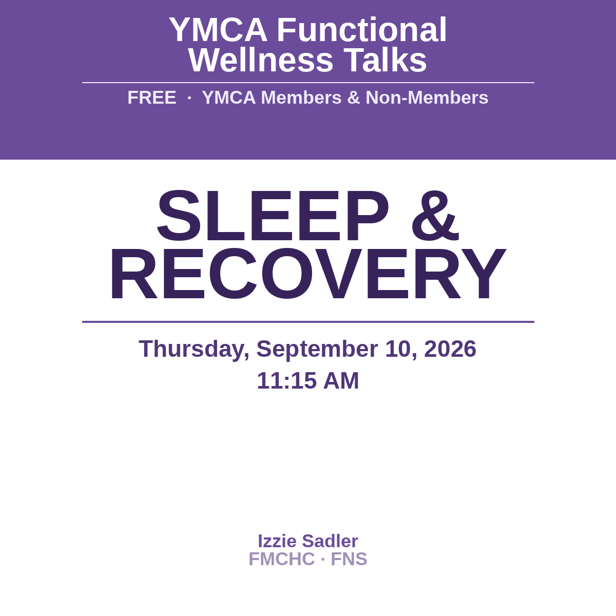YMCA Functional Health Workshop Series 
