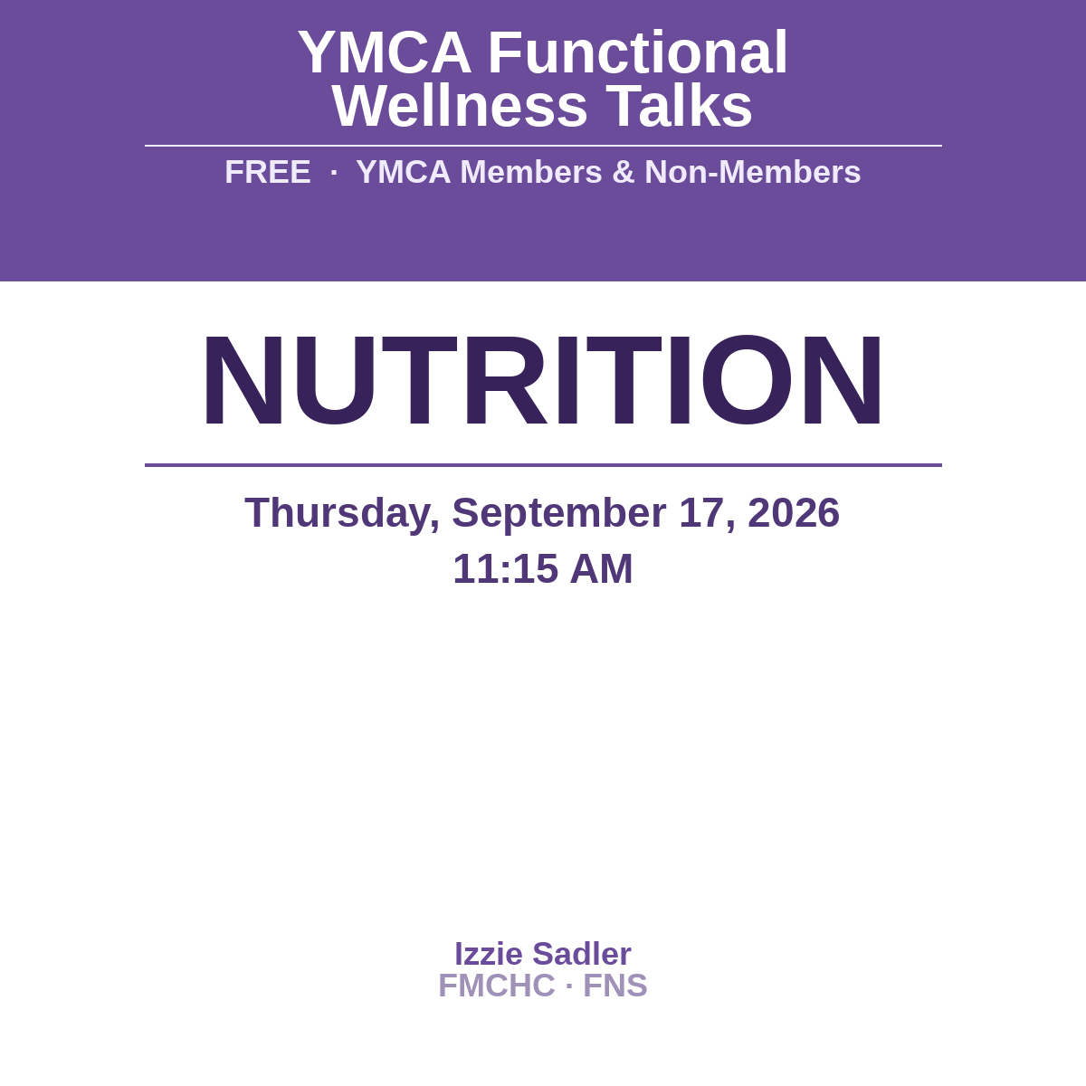 YMCA Functional Health Workshop Series 