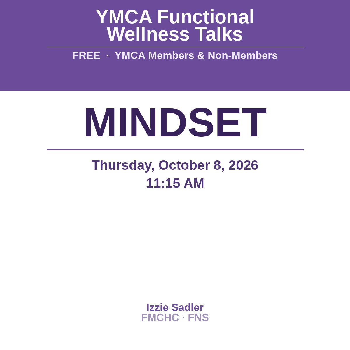 YMCA Functional Health Workshop Series