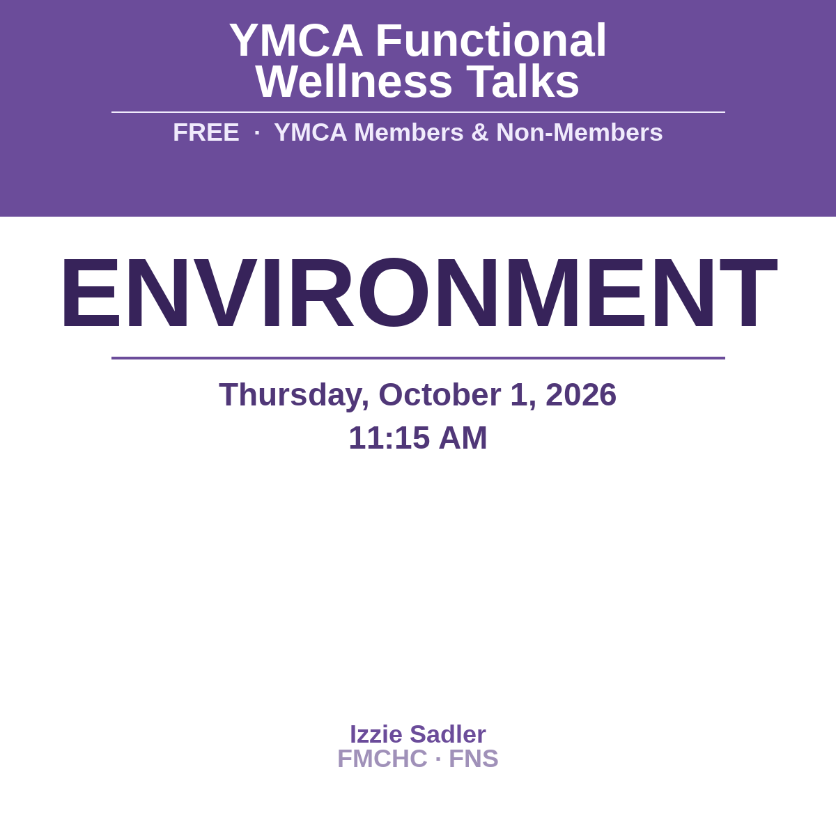 YMCA Functional Health Workshop Series