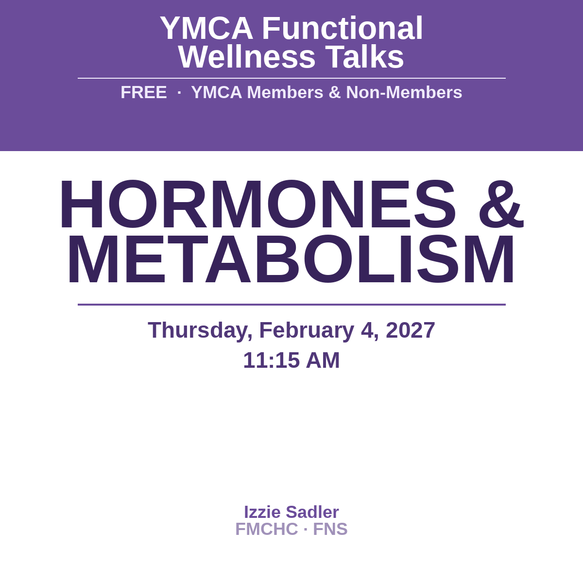 YMCA Functional Health Workshop Series