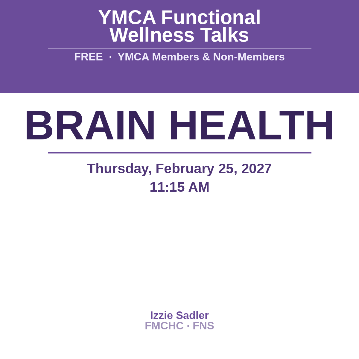 YMCA Functional Health Workshop Series
