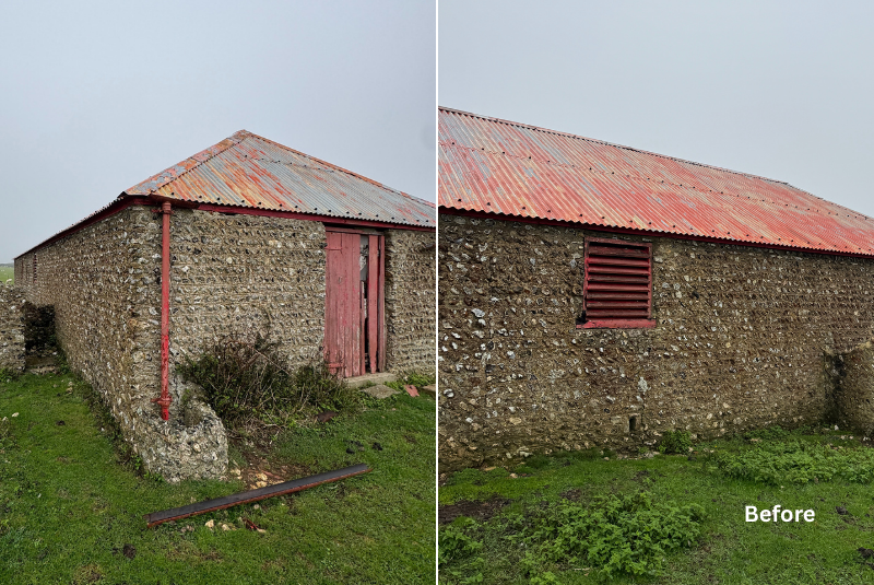 The red barn near Birling Gap before remedial work by Colbran & Wingrove