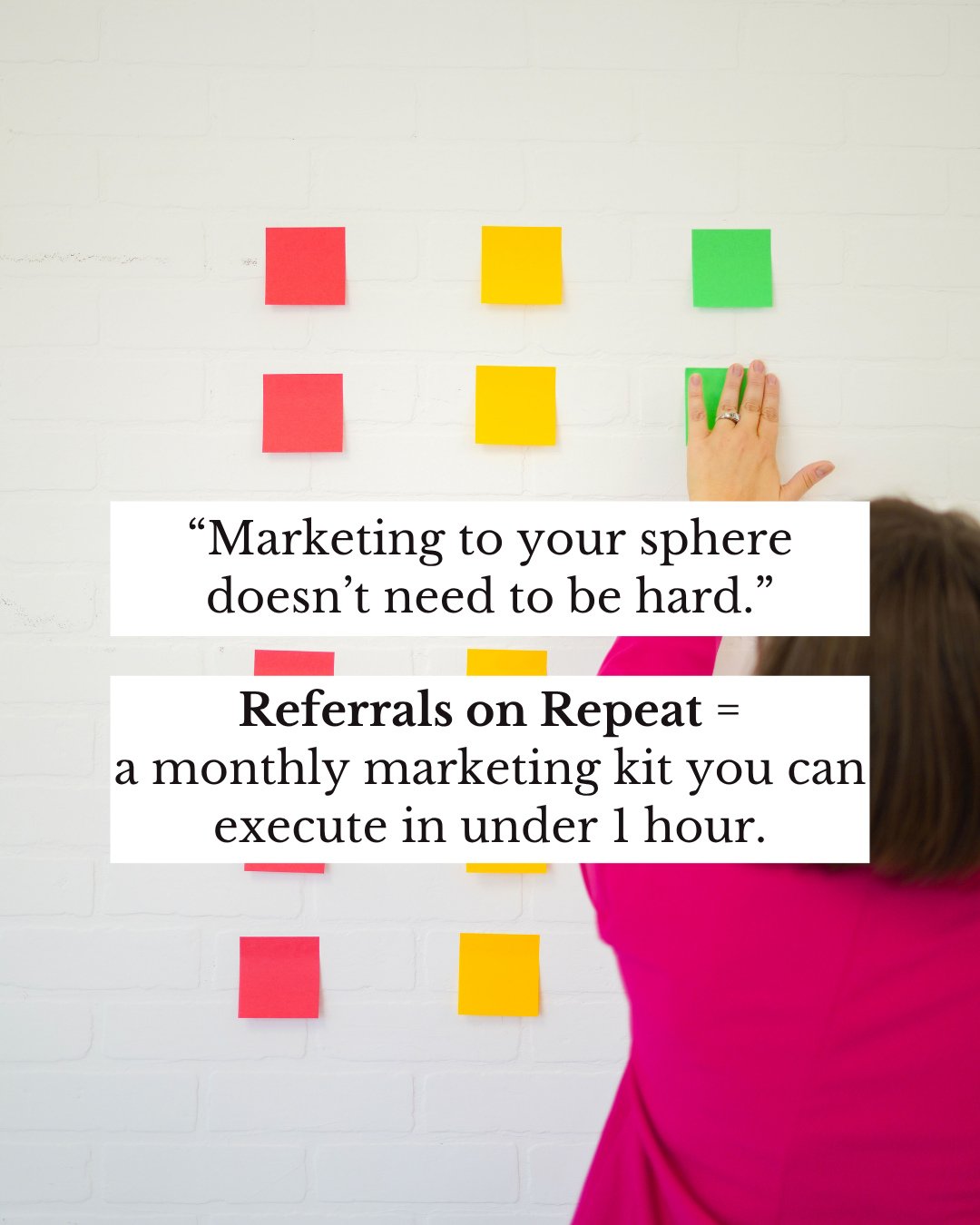 What if your sphere marketing plan took less than 1 hour a month?⁠
⁠
📬 Email templates⁠
⁠
📫 Postcards⁠
⁠
📞 Conversation starters⁠
⁠
💌 A dose of accountability to ensure it gets done⁠
⁠
That&rsquo;s what you get in Referrals on Repeat.⁠
⁠
👉Commen