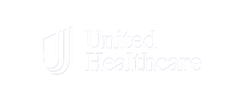 United Healthcare logo featuring stylized white U and H on a black background