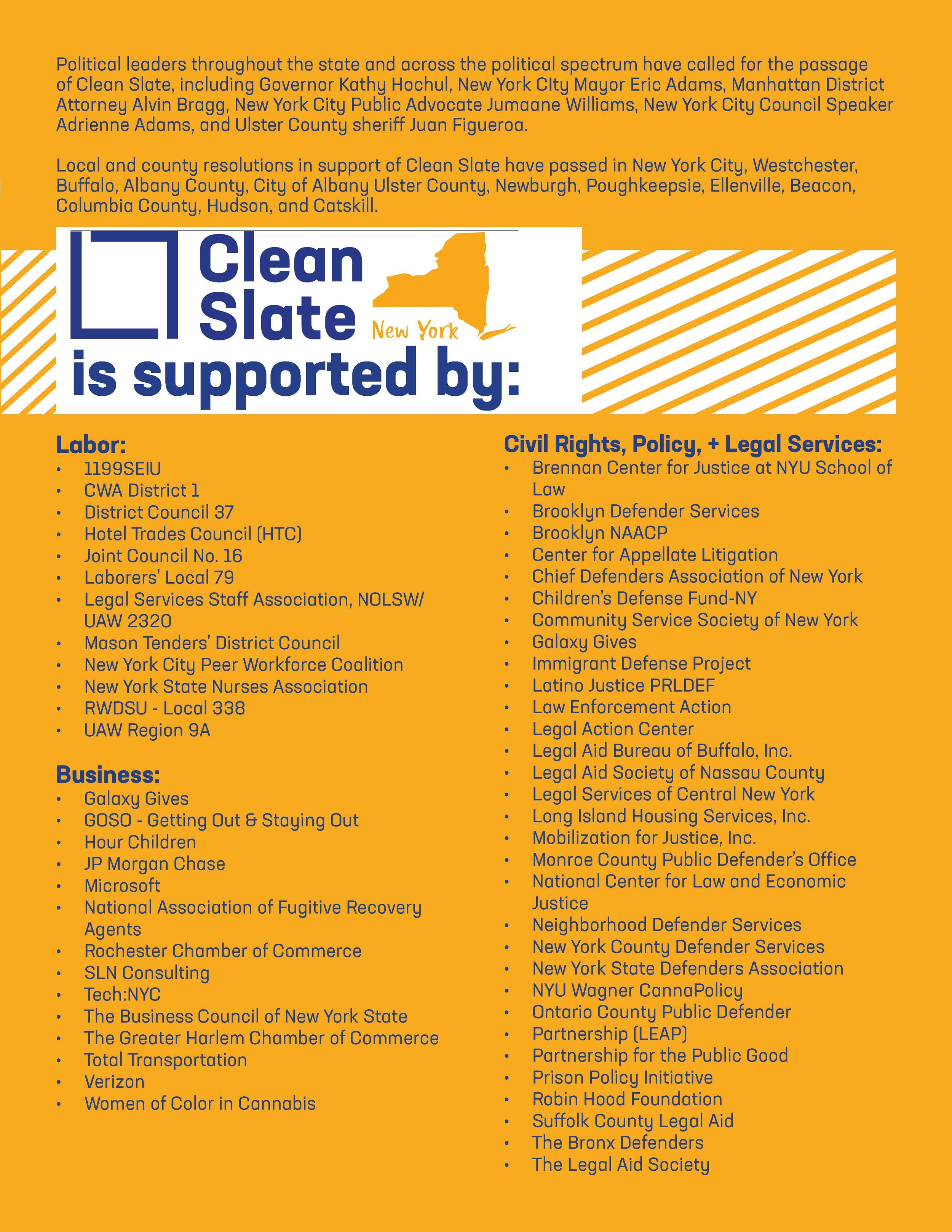 Clean Slate Supporters