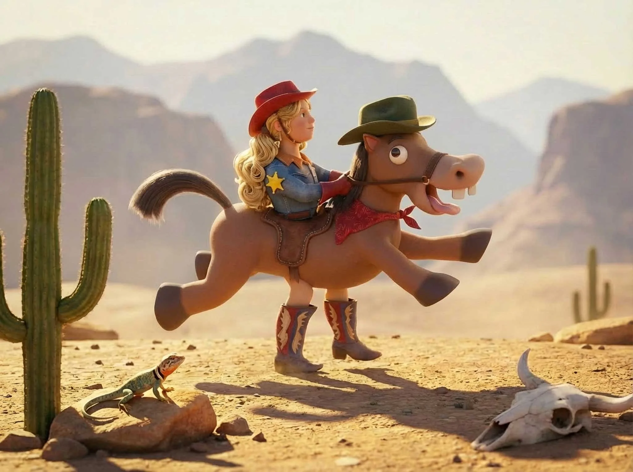 AI image of a girl riding a horse