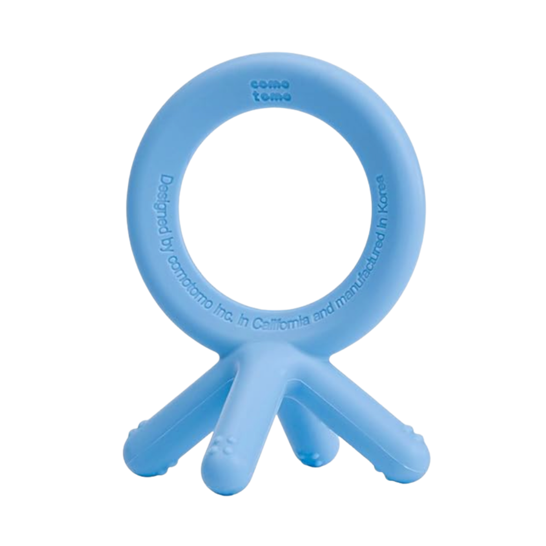 Comotomo Silicone Baby Teether, Blue