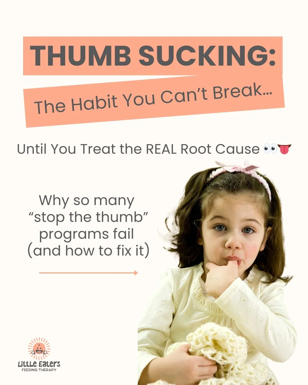 Is it a habit or a hidden compensation? 👀👅

If your child can&rsquo;t seem to quit thumb sucking, it&rsquo;s likely not stubbornness. For many kids, the thumb is actually doing the tongue&rsquo;s job by helping them soothe, breathe, and feel regula