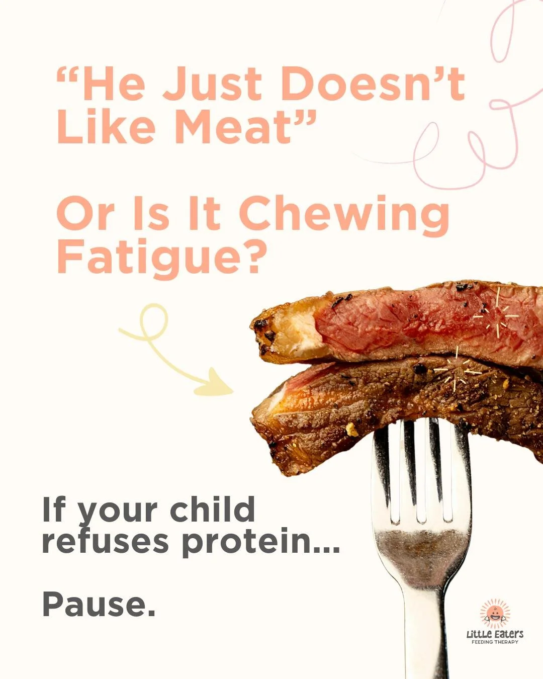 Protein is one of the most demanding textures at the table because it requires strength, coordination, and endurance. When chewing skills are still developing, fatigue can show up quickly and it can look like refusal. Avoidance is not always defiance
