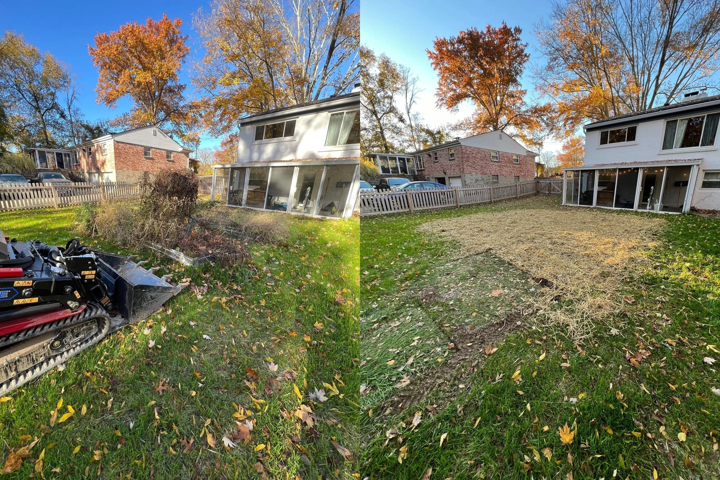 Flower bed demolition and removal.